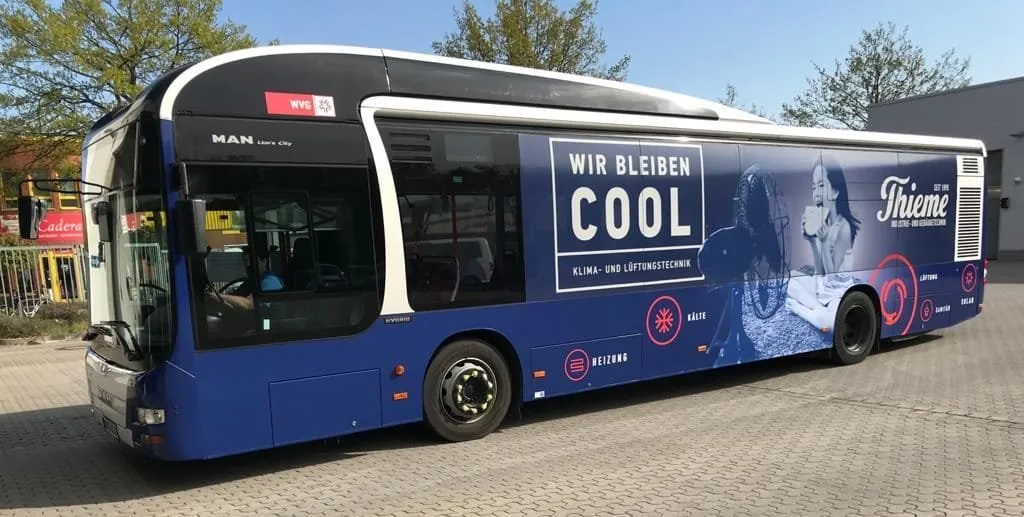 MAN-Linienbus der WVG Wolfsburg mit Seitenwerbung